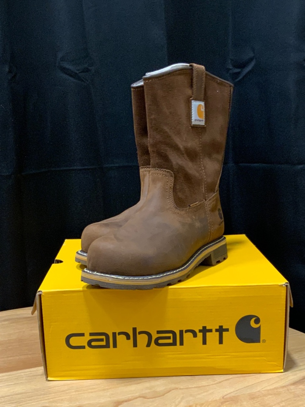 Carhartt Brown 10” Leather Waterproof Pull-On Work Boots